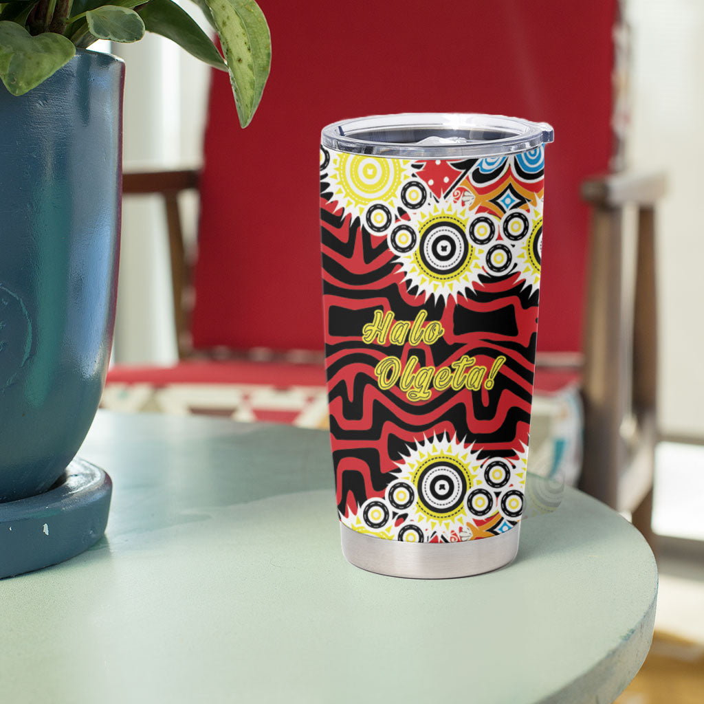 Papua New Guinea Pidgin Language Week Tumbler Cup Halo Olgeta Tok Pisin Wik Bird Of Paradise Oro Batik LT22 - Polynesian Pride