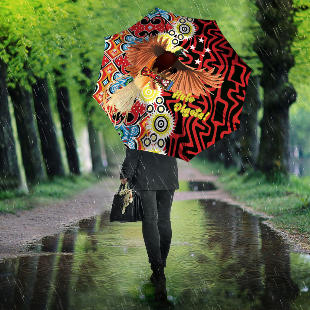 Papua New Guinea Pidgin Language Week Umbrella Halo Olgeta Tok Pisin Wik Bird Of Paradise Oro Batik LT22 - Polynesian Pride