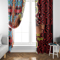 Papua New Guinea Pidgin Language Week Window Curtain Halo Olgeta Tok Pisin Wik Bird Of Paradise Oro Batik LT22 - Polynesian Pride