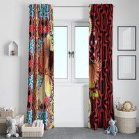 Papua New Guinea Pidgin Language Week Window Curtain Halo Olgeta Tok Pisin Wik Bird Of Paradise Oro Batik LT22 - Polynesian Pride