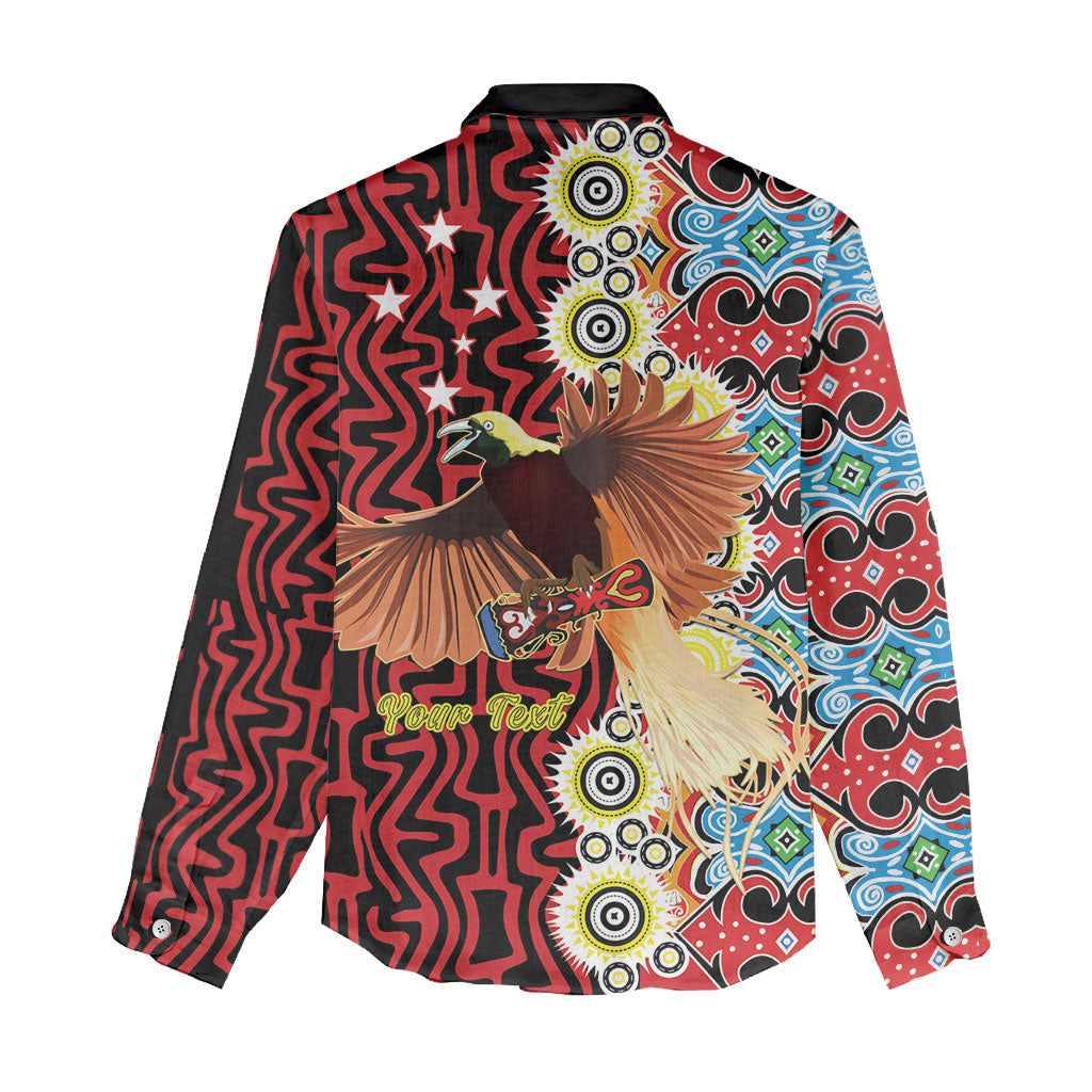Personalised Papua New Guinea Pidgin Language Week Women Casual Shirt Halo Olgeta Tok Pisin Wik Bird Of Paradise Oro Batik LT22 - Polynesian Pride