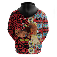 Personalised Papua New Guinea Pidgin Language Week Zip Hoodie Halo Olgeta Tok Pisin Wik Bird Of Paradise Oro Batik LT22 - Polynesian Pride