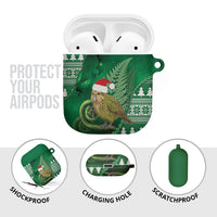 New Zealand Kakapo Christmas In July AirPods Case Silver Fern Santa Xmas Green Color LT22 - Polynesian Pride