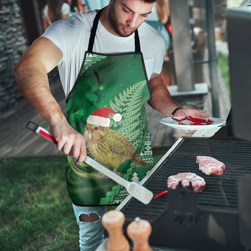 New Zealand Kakapo Christmas In July Apron Silver Fern Santa Xmas Green Color LT22 - Polynesian Pride