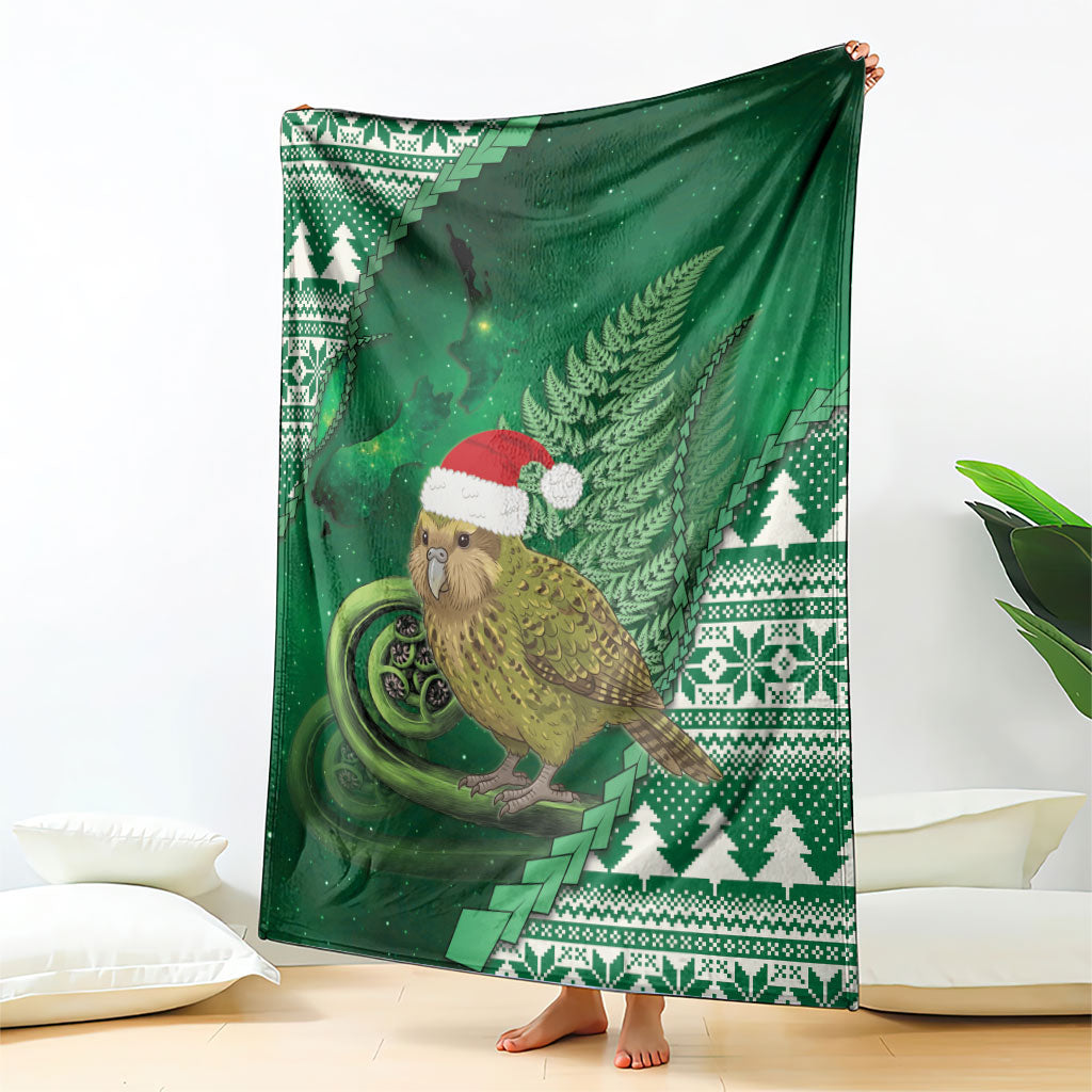 New Zealand Kakapo Christmas In July Blanket Silver Fern Santa Xmas Green Color LT22 - Polynesian Pride
