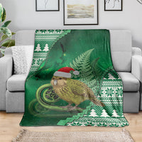 New Zealand Kakapo Christmas In July Blanket Silver Fern Santa Xmas Green Color LT22 - Polynesian Pride