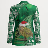 New Zealand Kakapo Christmas In July Blazer Silver Fern Santa Xmas Green Color LT22 - Polynesian Pride