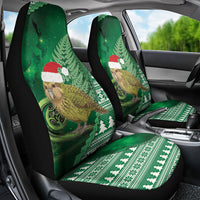 New Zealand Kakapo Christmas In July Car Seat Cover Silver Fern Santa Xmas Green Color