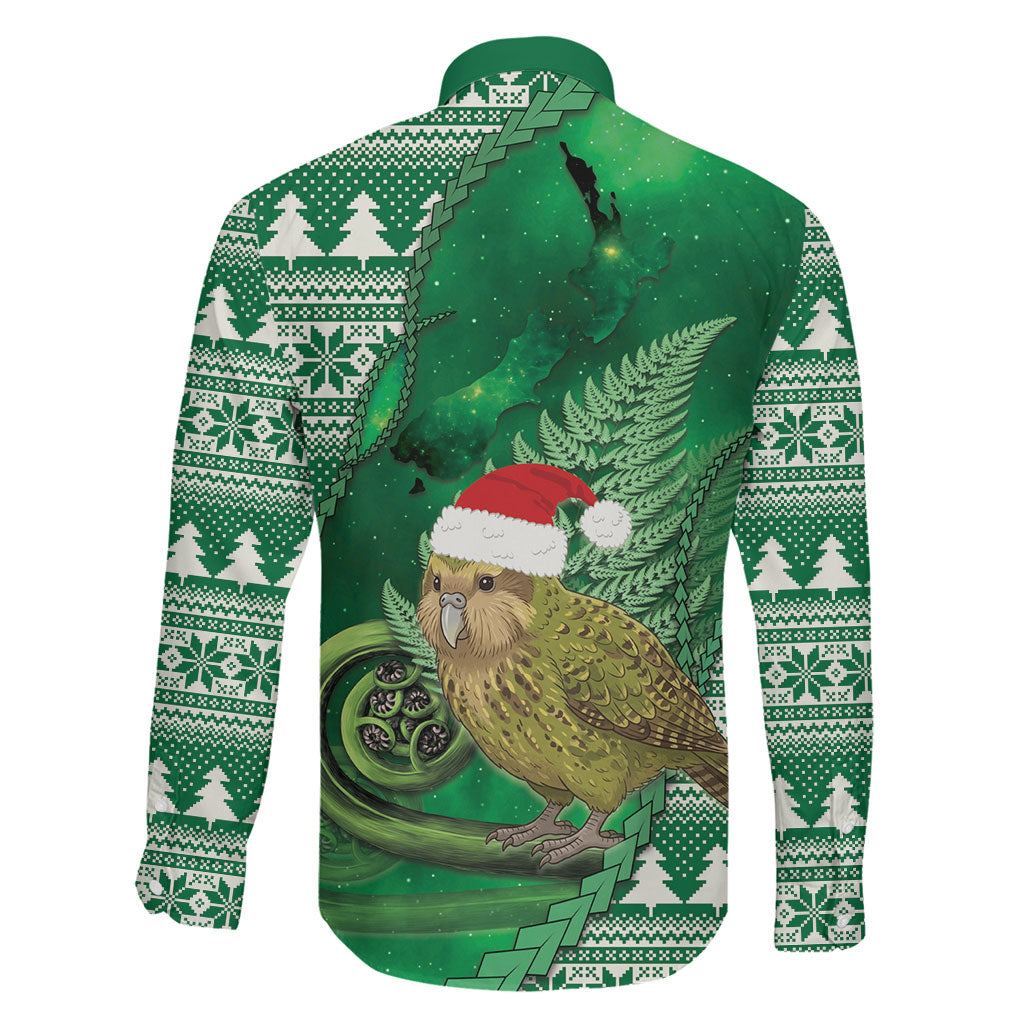 New Zealand Kakapo Christmas In July Family Matching Summer Maxi Dress and Hawaiian Shirt Silver Fern Santa Xmas Green Color LT22 - Polynesian Pride