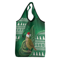New Zealand Kakapo Christmas In July Grocery Bag Silver Fern Santa Xmas Green Color LT22 - Polynesian Pride