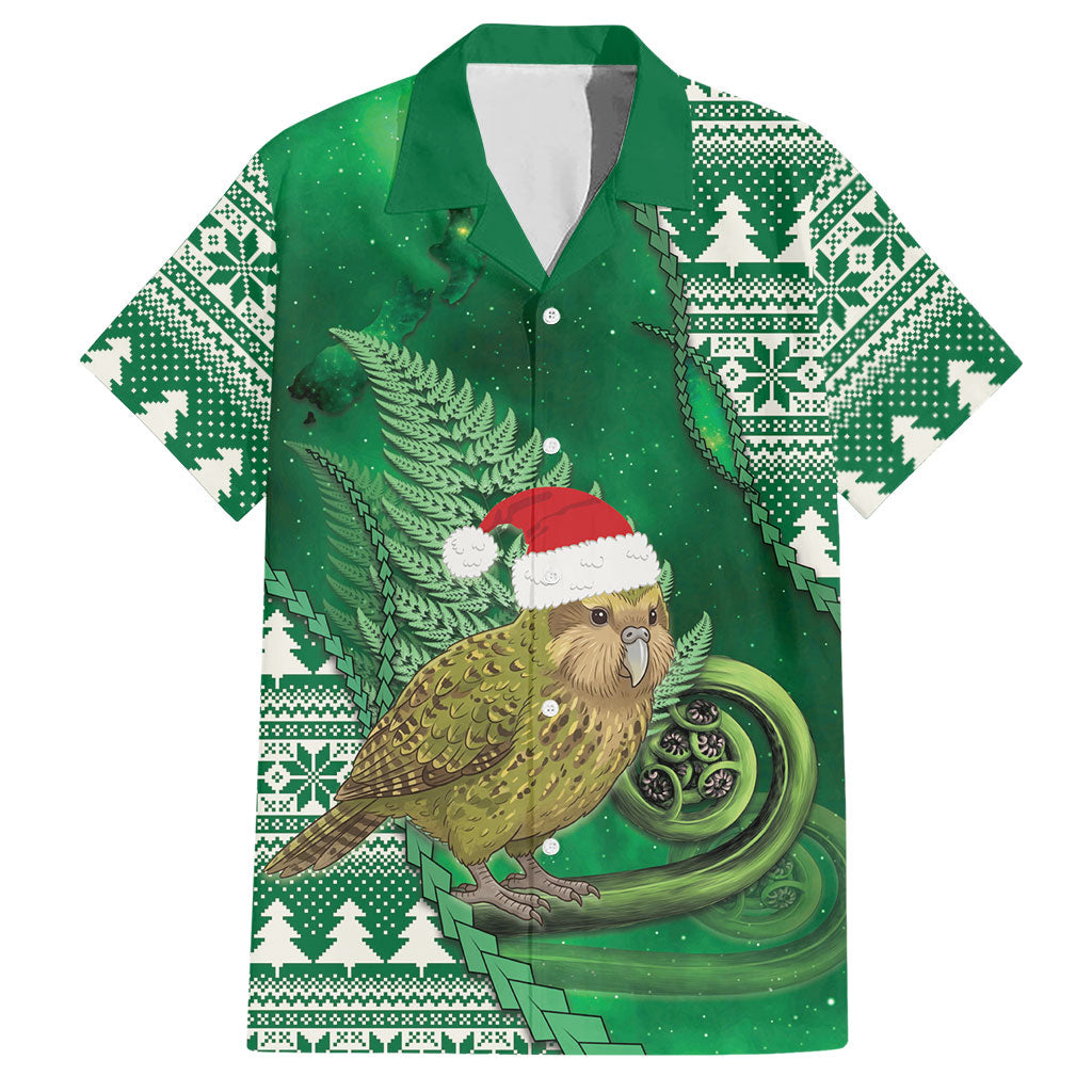 New Zealand Kakapo Christmas In July Hawaiian Shirt Silver Fern Santa Xmas Green Color LT22 Green - Polynesian Pride