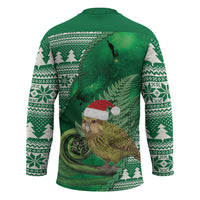 New Zealand Kakapo Christmas In July Hockey Jersey Silver Fern Santa Xmas Green Color