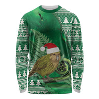 New Zealand Kakapo Christmas In July Long Sleeve Shirt Silver Fern Santa Xmas Green Color LT22 Unisex Green - Polynesian Pride