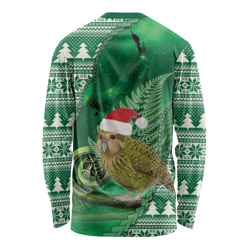 New Zealand Kakapo Christmas In July Long Sleeve Shirt Silver Fern Santa Xmas Green Color LT22 - Polynesian Pride