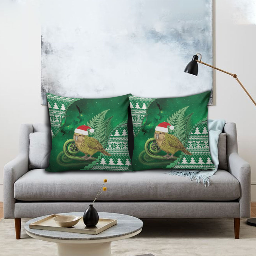 New Zealand Kakapo Christmas In July Pillow Cover Silver Fern Santa Xmas Green Color LT22 - Polynesian Pride