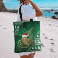 New Zealand Kakapo Christmas In July Tote Bag Silver Fern Santa Xmas Green Color LT22 - Polynesian Pride