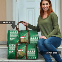 New Zealand Kakapo Christmas In July Travel Bag Silver Fern Santa Xmas Green Color LT22 - Polynesian Pride
