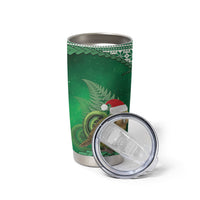 New Zealand Kakapo Christmas In July Tumbler Cup Silver Fern Santa Xmas Green Color LT22 - Polynesian Pride