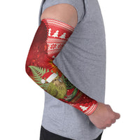 New Zealand Kakapo Christmas In July Arm Sleeves Silver Fern Santa Xmas Red Color