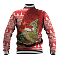 New Zealand Kakapo Christmas In July Baseball Jacket Silver Fern Santa Xmas Red Color