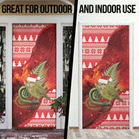 New Zealand Kakapo Christmas In July Door Cover Silver Fern Santa Xmas Red Color LT22 - Polynesian Pride
