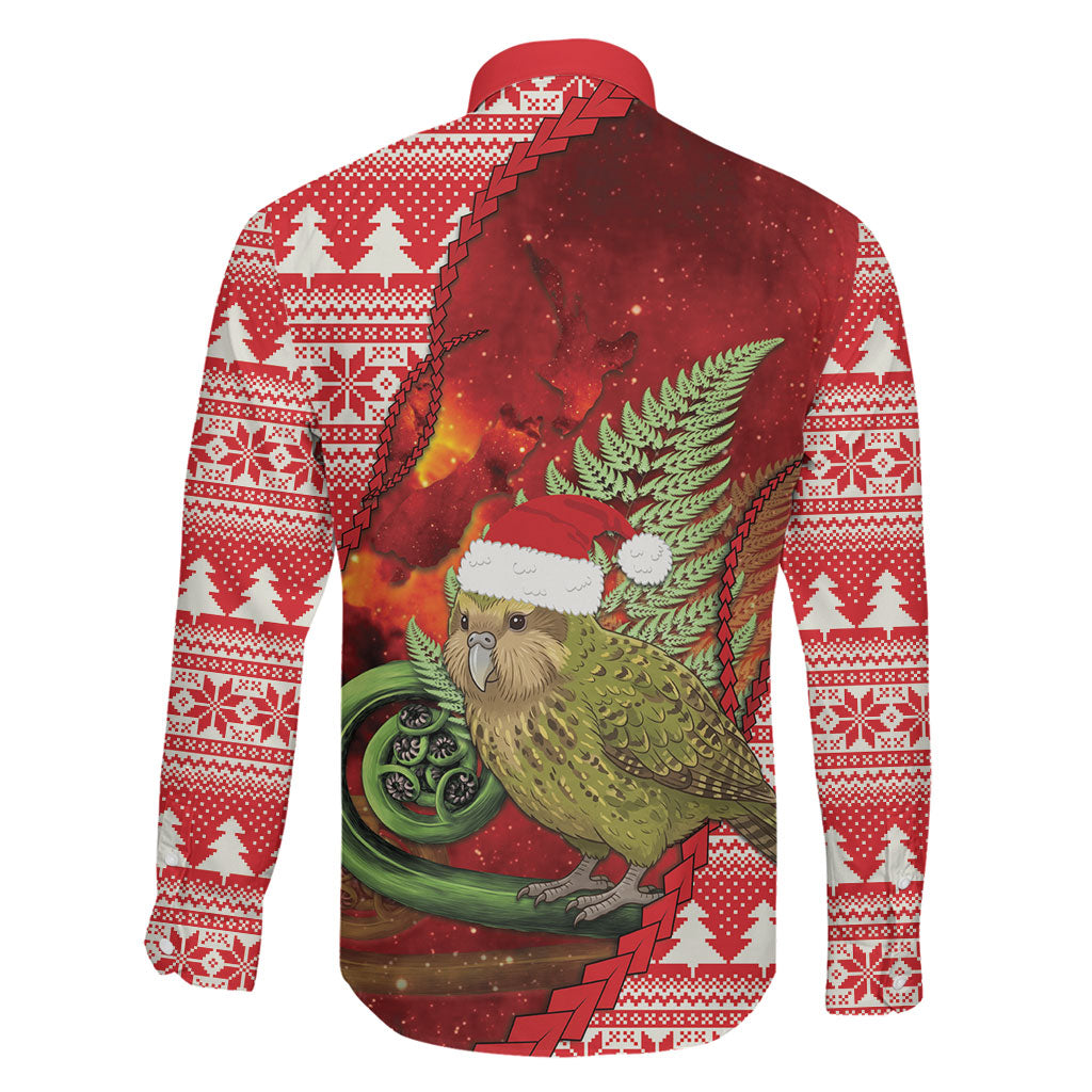 New Zealand Kakapo Christmas In July Family Matching Puletasi and Hawaiian Shirt Silver Fern Santa Xmas Red Color LT22 - Polynesian Pride