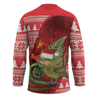 New Zealand Kakapo Christmas In July Hockey Jersey Silver Fern Santa Xmas Red Color
