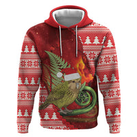 New Zealand Kakapo Christmas In July Hoodie Silver Fern Santa Xmas Red Color