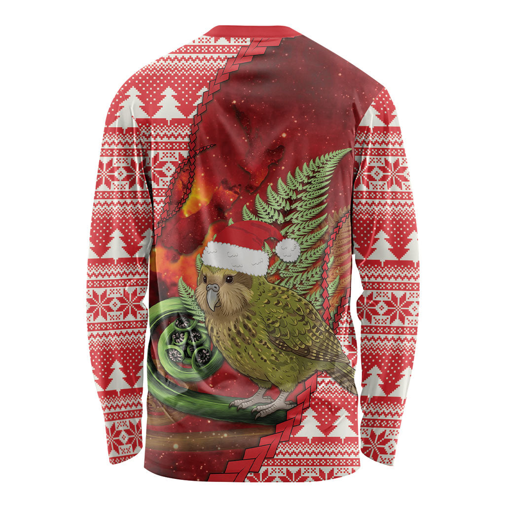 New Zealand Kakapo Christmas In July Long Sleeve Shirt Silver Fern Santa Xmas Red Color LT22 - Polynesian Pride