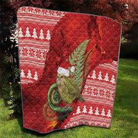 New Zealand Kakapo Christmas In July Quilt Silver Fern Santa Xmas Red Color LT22 - Polynesian Pride