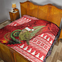New Zealand Kakapo Christmas In July Quilt Silver Fern Santa Xmas Red Color LT22 - Polynesian Pride