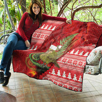 New Zealand Kakapo Christmas In July Quilt Silver Fern Santa Xmas Red Color LT22 - Polynesian Pride