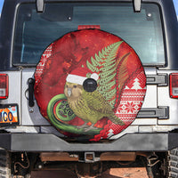 New Zealand Kakapo Christmas In July Spare Tire Cover Silver Fern Santa Xmas Red Color LT22 Red - Polynesian Pride