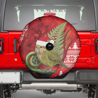 New Zealand Kakapo Christmas In July Spare Tire Cover Silver Fern Santa Xmas Red Color LT22 - Polynesian Pride