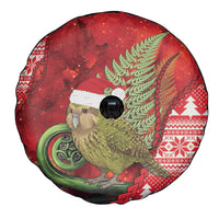 New Zealand Kakapo Christmas In July Spare Tire Cover Silver Fern Santa Xmas Red Color LT22 - Polynesian Pride