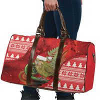 New Zealand Kakapo Christmas In July Travel Bag Silver Fern Santa Xmas Red Color LT22 - Polynesian Pride