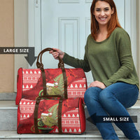 New Zealand Kakapo Christmas In July Travel Bag Silver Fern Santa Xmas Red Color LT22 - Polynesian Pride