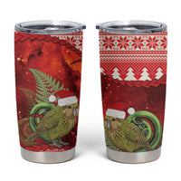 New Zealand Kakapo Christmas In July Tumbler Cup Silver Fern Santa Xmas Red Color LT22 Red - Polynesian Pride