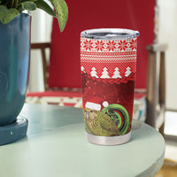 New Zealand Kakapo Christmas In July Tumbler Cup Silver Fern Santa Xmas Red Color LT22 - Polynesian Pride