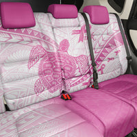Breast Cancer Awareness Back Car Seat Cover Pink Ribbon Turtle Polynesian Pattern White