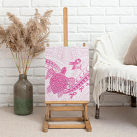 Breast Cancer Awareness Canvas Wall Art Pink Ribbon Turtle Polynesian Pattern White LT22 - Polynesian Pride