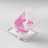 Breast Cancer Awareness Canvas Wall Art Pink Ribbon Turtle Polynesian Pattern White LT22 With Frame Pink - Polynesian Pride