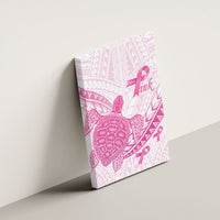 Breast Cancer Awareness Canvas Wall Art Pink Ribbon Turtle Polynesian Pattern White LT22 - Polynesian Pride