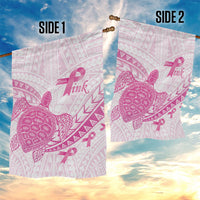 Breast Cancer Awareness Garden Flag Pink Ribbon Turtle Polynesian Pattern White LT22 - Polynesian Pride