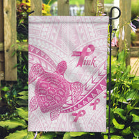 Breast Cancer Awareness Garden Flag Pink Ribbon Turtle Polynesian Pattern White LT22 Garden Flag Pink - Polynesian Pride
