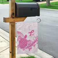 Breast Cancer Awareness Garden Flag Pink Ribbon Turtle Polynesian Pattern White LT22 - Polynesian Pride
