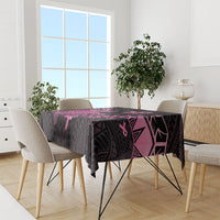 Breast Cancer Awareness Tablecloth Pink Ribbon Turtle Polynesian Pattern Black
