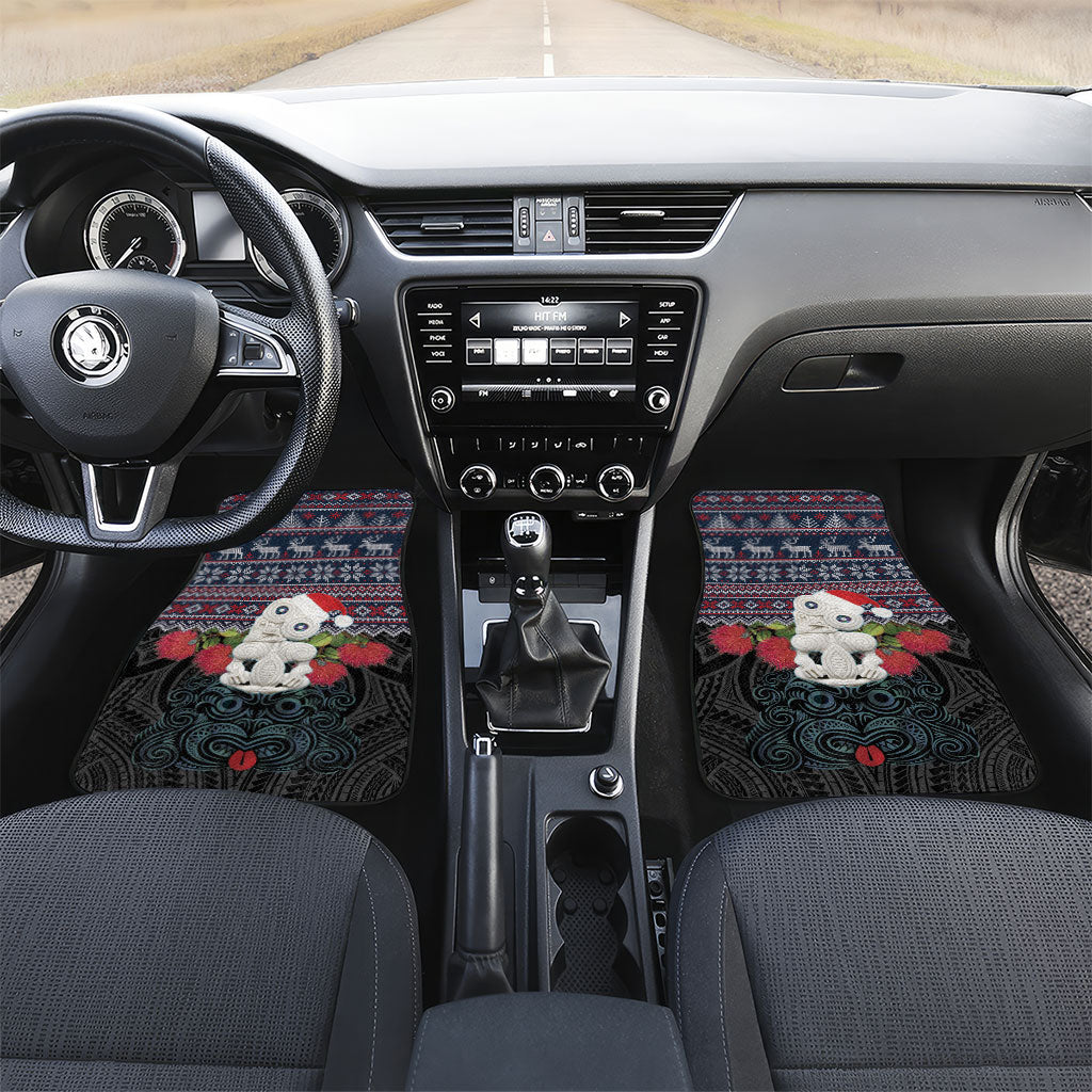 New Zealand Hei Tiki Christmas In July Car Mats Pohutukawa Santa Xmas Polynesian Pattern