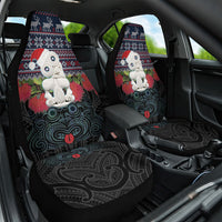 New Zealand Hei Tiki Christmas In July Car Seat Cover Pohutukawa Santa Xmas Polynesian Pattern