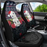 New Zealand Hei Tiki Christmas In July Car Seat Cover Pohutukawa Santa Xmas Polynesian Pattern